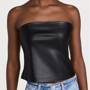 Susana Monaco Faux Leather tube top.